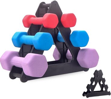 Halter Storage Rack Stand 3-Layer Hand-Held Halter Opbergrek Voor Home Office Gym Sport oefening Accessoires Blauw