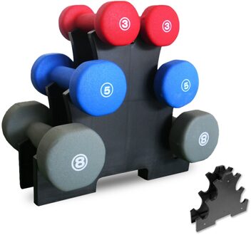 Halter Storage Rack Stand 3-Layer Hand-Held Halter Opbergrek Voor Home Office Gym Sport oefening Accessoires zwart