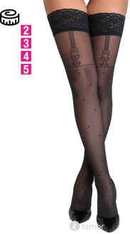 Halterloze kousen met stippen, CC2520729 - Maat:: 2 = S