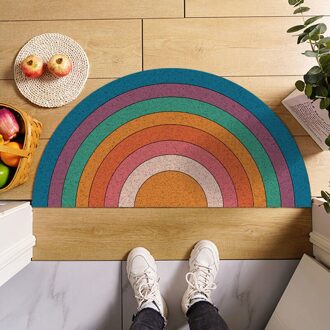 Halve Cirkel Deurmatten Outdoor Indoor Anti-slijtage Pvc Waterdichte Ant-Slip Slaapkamer Tapijten Regenboog Gedrukt Ingang Deurmat 01