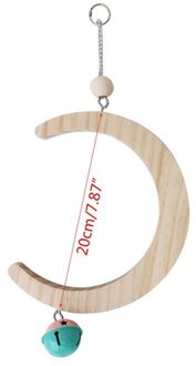 Halve Maan Vorm Vogel Speelgoed & U Vorm Papegaai Naaien Kooi Speelgoed Met Klokken Voor Kleine Huisdier Vogels Zoals Grasparkiet of Kanarie groot maan