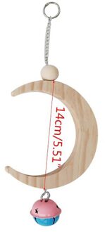 Halve Maan Vorm Vogel Speelgoed & U Vorm Papegaai Naaien Kooi Speelgoed Met Klokken Voor Kleine Huisdier Vogels Zoals Grasparkiet of Kanarie klein maan