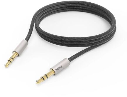 Hama Aluline AUX kabel - 3,5mm jack naar 3,5mm jack kabel - 200cm - Zilver/Zwart