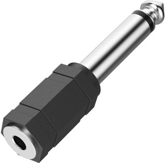Hama Audio-adapter, 3,5mm jack koppeling mono - 6,3mm jack stekker mono Mini jack kabel Zwart