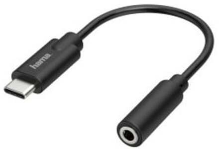 Hama Audio-adapter, USB-C-stekker - 3,5-mm-jack-aansluiting, stereo Mini jack kabel Zwart