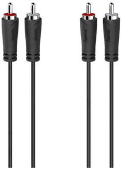 Hama Audiokabel, 2 cinch-stekkers - 2 cinch-stekkers, 5,0 m Luidspreker kabel Zwart