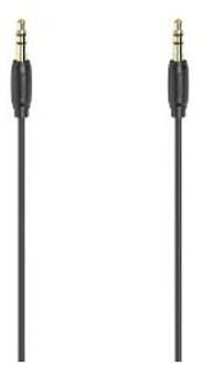 Hama Audiokabel, 3,5 mm jack - 3.5mm jack stereo, verguld, ultradun, 0,5 m Mini jack kabel Zwart