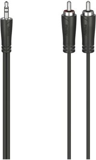 Hama Audiokabel, 3,5-mm-jack-stekker - 2 cinch-stekker, stereo, 3,0 m Mini jack kabel Zwart