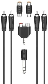 Hama Cinch-aansluitset, 2,5 m TV accessoire Zwart