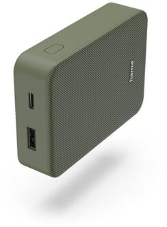 Hama Colour 10 Power Pack 10000 mAh 2 Outputs:USB-C USB-A Powerbank Groen