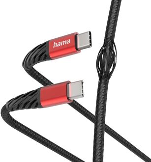 Hama Extreme USB-C naar USB-C - 150cm - Zwart/Rood USB-C / USB-C