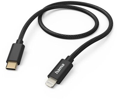 Hama Fabric USB-C naar Lightning kabel - 150cm - Zwart USB-C / LIGHTNING
