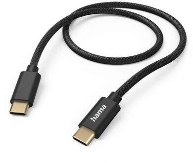 Hama Fabric USB-C naar USB-C kabel - 150cm - Zwart USB-C / USB-C
