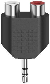 Hama Korte audio-adapter, 3,5-mm-jack-stekker stereo - 2x cinch-koppeling Luidspreker kabel