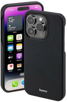 Hama MagCase Finest Sense Cover Hoesje geschikt voor Apple iPhone 14 Pro - Compatibel met Magsafe - Zwart