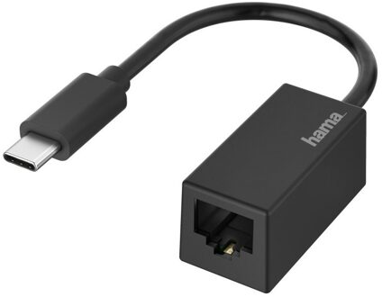 Hama NETWERK-ADAPTER, USB-C-STEKKER - LAN/ETHERNET-AANSLUITING, GIGABIT-ETHERNET Wifi adapter Zwart