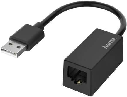 Hama Netwerk-adapter, USB-stekker - LAN/Ethernet-aansluiting, Fast-ethernet UTP kabel Zwart