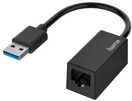 Hama Netwerk-adapter, USB-stekker - LAN/Ethernet-aansluiting, Gigabit-ethernet UTP kabel