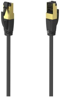 Hama Netwerkkabel, CAT-8, 40 Gbit/s, S/FTP afgeschermd, halogeenvrij, 0,50 m UTP kabel Zwart