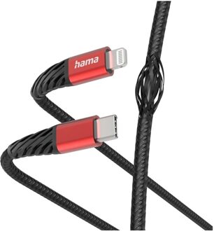 Hama Oplaad-/gegevenskabel Extreme, USB-C - Lightning, 1,5 m Oplader Zwart