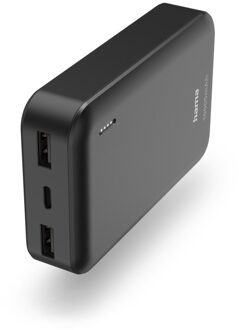 Hama Pocket 10 Power Pack 10000 mAh Outputs 2x USB-A Powerbank Grijs