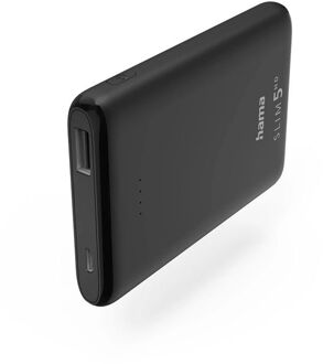 Hama PowerPack SLIM5-HD,5000mAh Powerbank Zwart