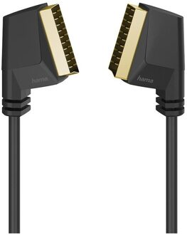 Hama Scart-verbindingskabel, stekker - stekker, verguld, 1,5 m TV accessoire Zwart