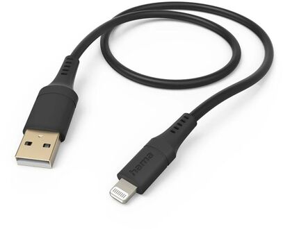 Hama Silicone USB-A naar Lightning Kabel - MFI gecertificeerd - 150cm - Zwart
