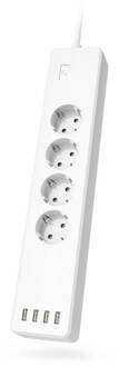 Hama slimme stekkerdoos, 4 x 230 V, 4 x USB, wifi wit