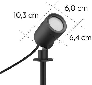 Hama Smart LED prikspot, zwart WLAN, IP65 RGBW dimbaar