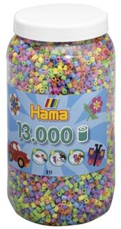 Hama Strijkkralen Ton Met 13000 Stuks Pastel (2671150) Blauw