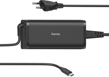 Hama UNIVERSELE USB-C-NOTEBOOK-NETADAPTER, POWER DELIVERY (PD), 5-20V/100W Voeding Zwart