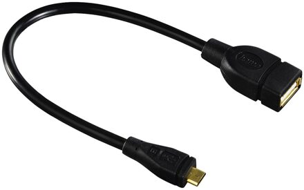 Hama USB-A naar micro-USB-adapter 0.15 meter Oplader Zwart