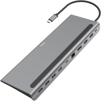 Hama USB-C-dockingstation, 10-poorts USB Hub Grijs