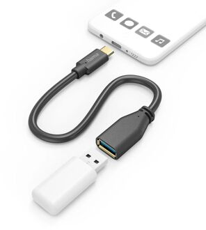 Hama USB-C naar USB-A OTG Data Converter - 15cm - Zwart USB-A / USB-C