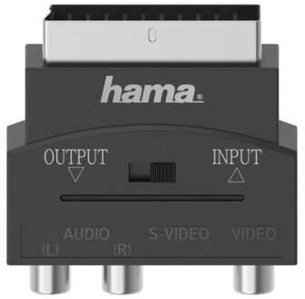 Hama Video-adapter, S-VHS-koppeling, 3 cinch koppeling - Scart-stereo, 4-polig TV accessoire Zwart