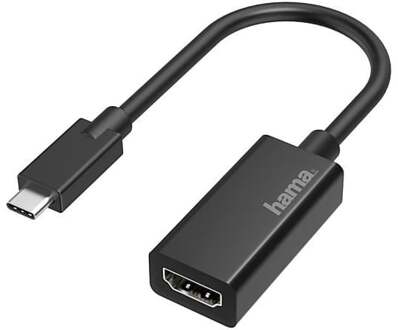 Hama Video-adapter, USB-C-stekker - HDMI-aansluiting, Ultra-HD 4K TV accessoire Zwart