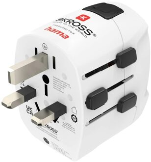 Hama Wereldreisadapter-set World Travel Pro Light USB, 3-polig, 2x USB Oplader Wit