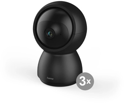 Hama Wi-Fi Bewakingscamera voor Binnen - Nachtzicht - Full HD 1080p - Zwart - 3 stuks