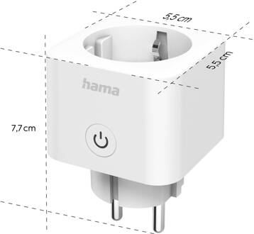 Hama WLAN wandcontactdoos Smart, geschikt voor Matter, wit, 3,680 W