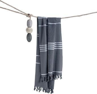 Hamamdoek Tide Lines 100x180 cm Siberian Anthracite