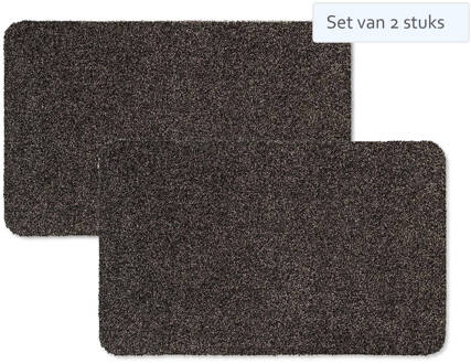 HAMAT Set van 2 stuks Hamat Deurmat Majestic 50x80 cm Taupe Bruin