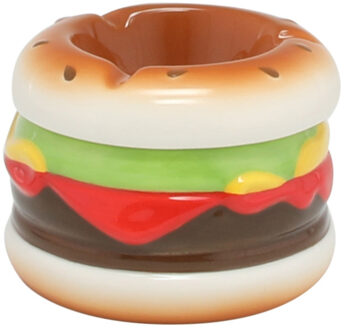 Hamburger asbak rond dolomiet multi-kleur 7 x 9 cm - Asbakken Multikleur