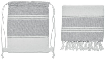Hammam handdoek koordzak set Grijs - One size