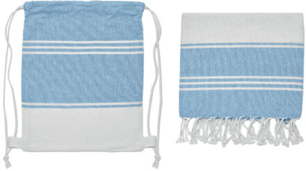 Hammam handdoek koordzak set - maat One size Blauw