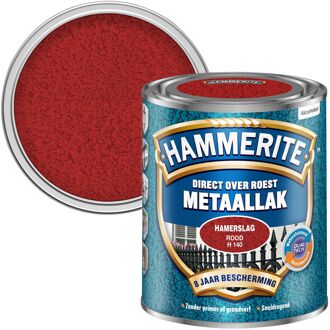 Hammerite Hamerslag Metaallak - Rood - 750 ml