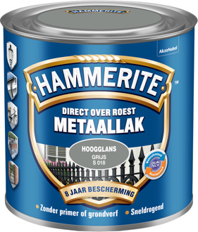 Hammerite Metaallak Hoogglans Grijs 0,25L