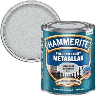 Hammerite Metaallak Structuur - Zilvergrijs - 750 ml