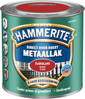 Hammerite Metaallak Zijdeglans Rood 0,25L