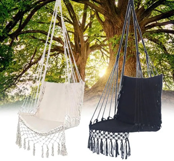 Hammock Chair Macrame Swing Hanging Cotton Rope Hammock Swing Chair for Indoor